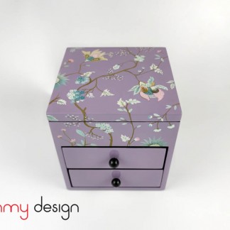 3-tier mini square cabinet with peach blossom 18*H19